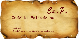 Csáki Polixéna névjegykártya